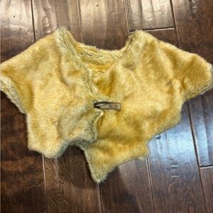 Medieval Faux Fox Fur Shawl with Toggle Closure